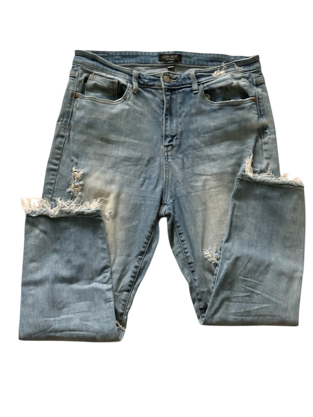 Judy Blue Womens Distressed Straight Leg Jeans Stretch Size 15/32 JB82391MD